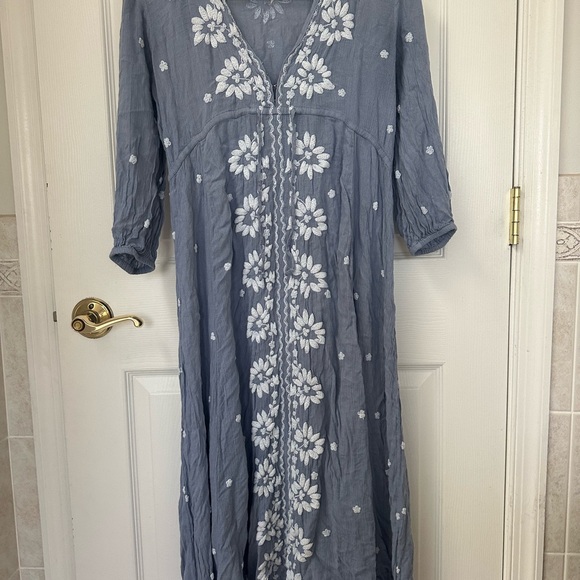 Free People Embroidered Fable Midi Dress. - Picture 3 of 7